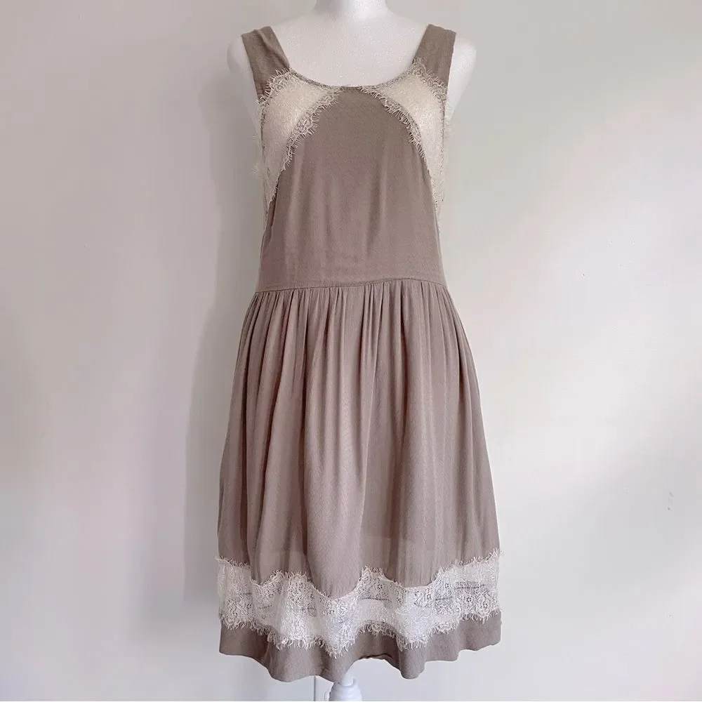 Free People Taupe Georgia Lace Dress Women’s Size 8